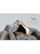 Kubický zirkón. Originálny produkt Vintage 14k s ružovým zlatým krúžkom vintage unikátny VRC077